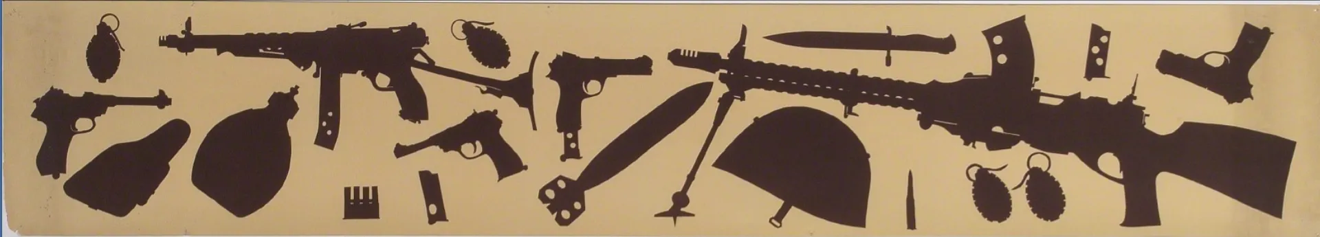 immagine per Pino Pascali, Armi, 1965, Heliography on paper, 40 × 230 cm Courtesy Galleria Giampaolo Abbondio - Arte Fiera di Bologna 2025