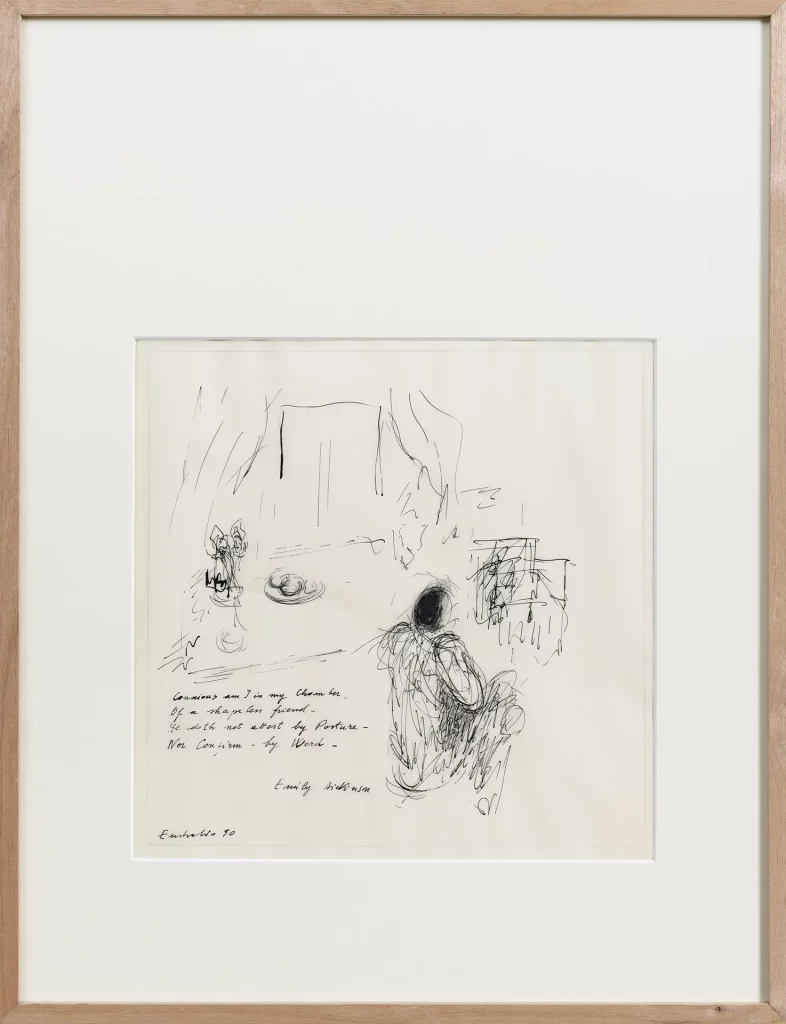 immagine per Marilù Eustachio - Emily Dickinson - inchiostro su carta trasparente 1989-1990 ph. Giorgio Benni