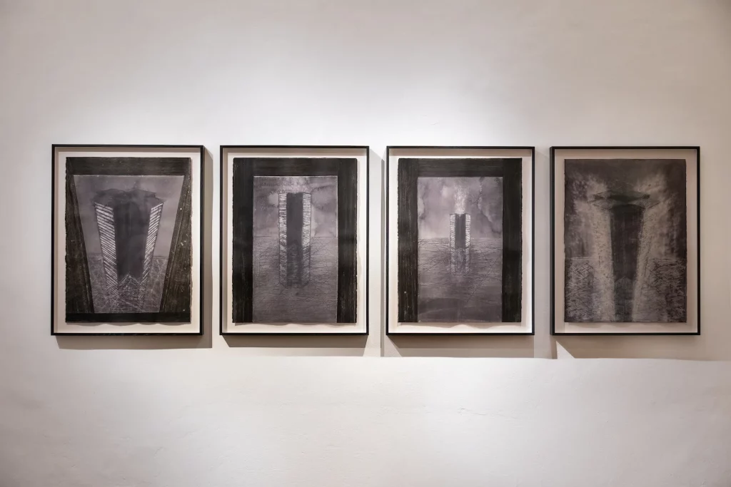 immagine per Serie di Progetto Archivio, 2024, acquarello e inchiostro su carta, con cornice e vetro. Marcela Ferreira