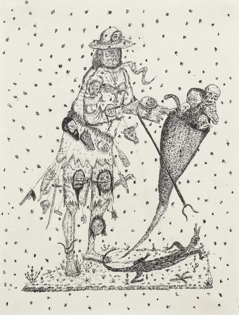immagine per Bram Demunter, The Collector, 2024, ink and pencil on paper, 30 x 22,5 cm