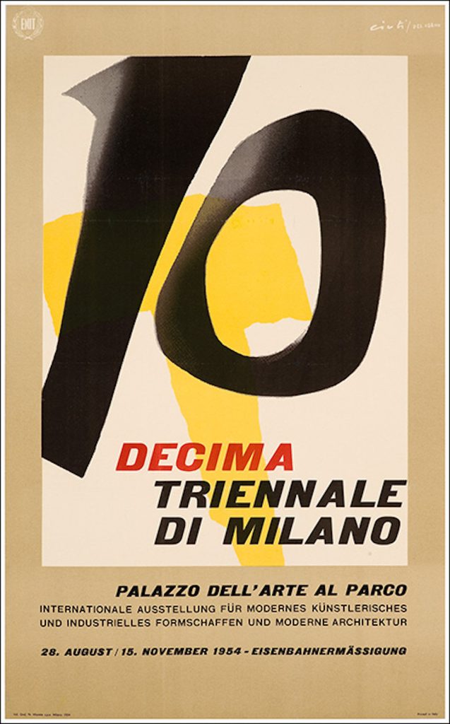 immagine per Ciuti Enrico, Del Corno Marco, Manifesto d’epoca X Triennale di Milano, 1954, litografia.