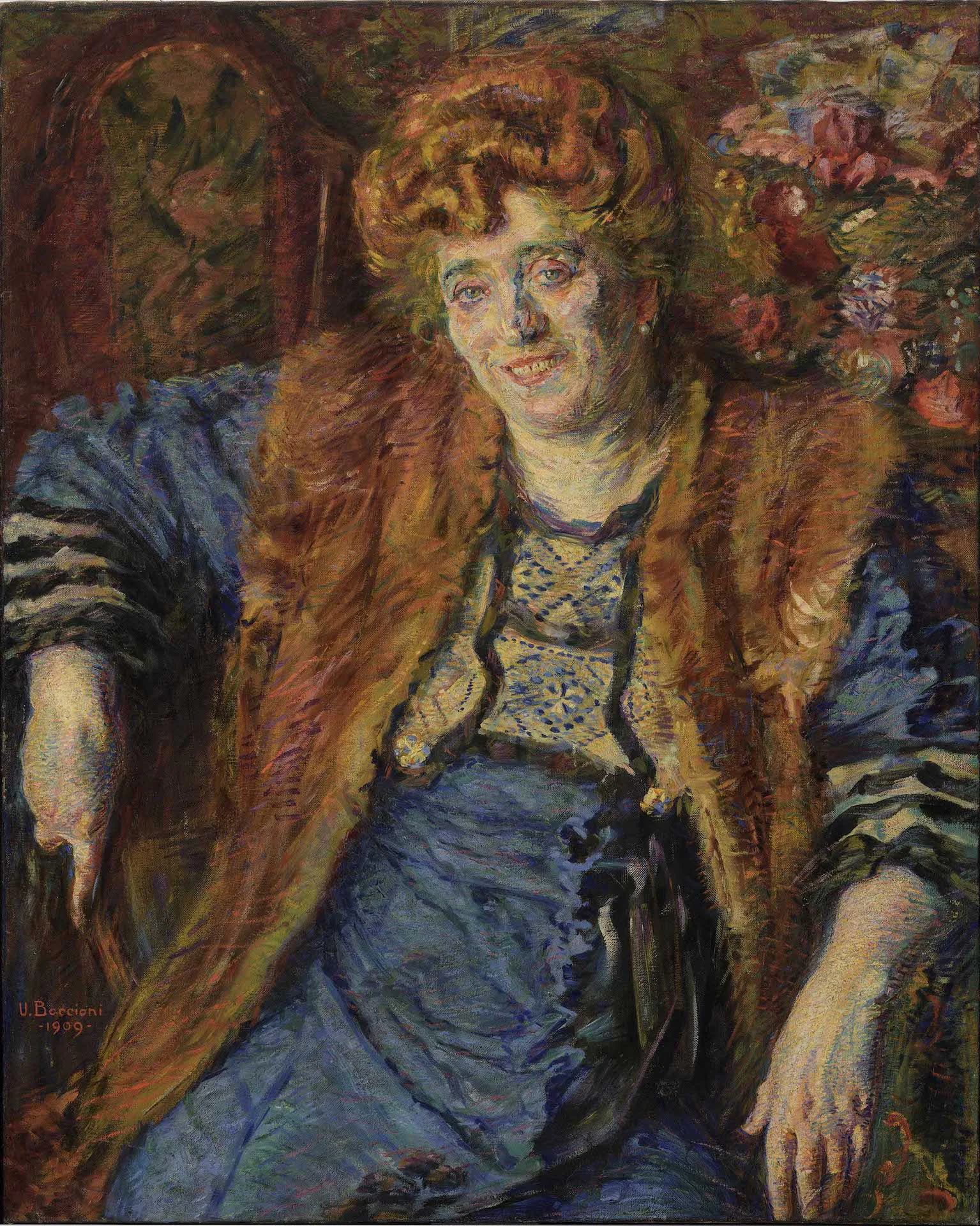 immagine per Umberto Boccioni, La signora Maffi. Una maestra di scena,1909