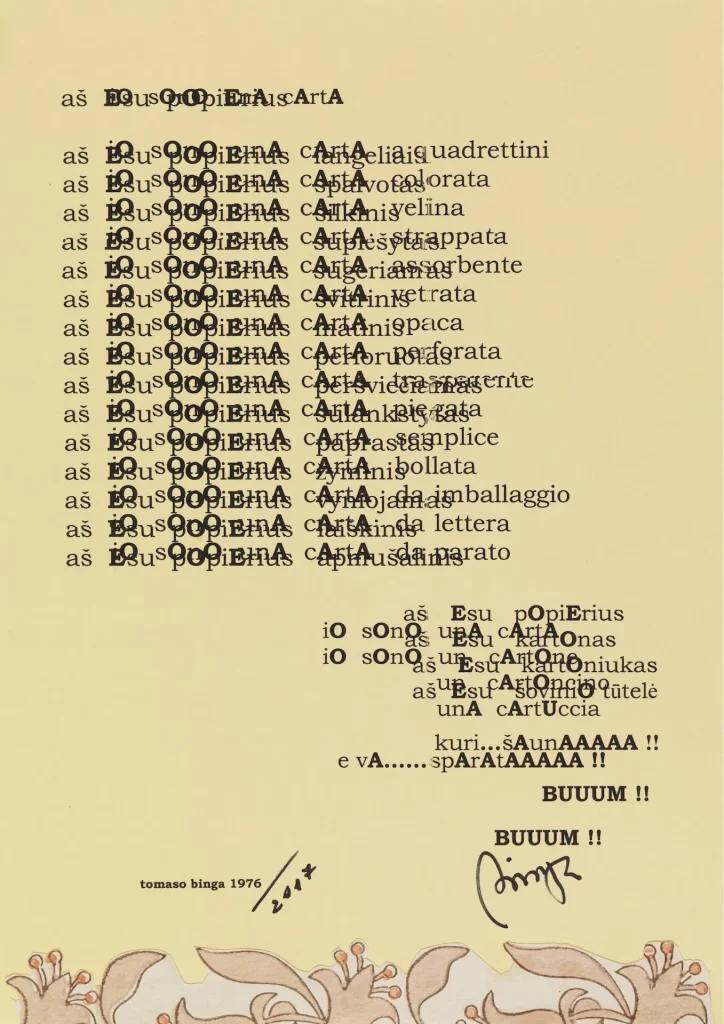 immagine per Tomaso Binga OperaPoesia - Io sono una carta, 1976-2017 collage e composizione digitale su carta cm 29 x 21 Courtesy Archivio Tomaso Binga e Galleria Frittelli Arte Contemporanea, Firenze