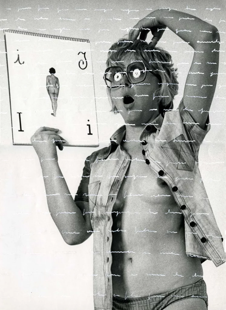 immagine per Tomaso Binga Io sono io. Io sono me, 1977 fotografia in bianco e nero, inchiostro su carta fotografica dittico cm 40 x 30 (ogni elemento, senza cornice) Collezione privata, Milano Courtesy Archivio Tomaso Binga e Frittelli Arte Contemporanea