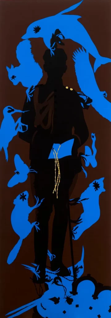 immagine per Giuseppe Salvatori Adam 2006 acrilico su tavola cm 70 x 150