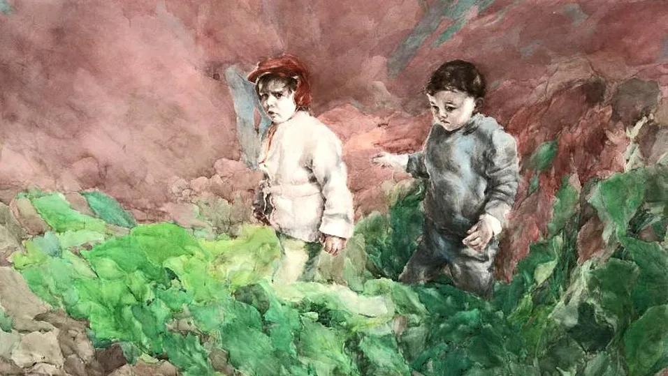 immagine per Iulia Ghiţa Latte 2016 aquerello su carta cm 250x150