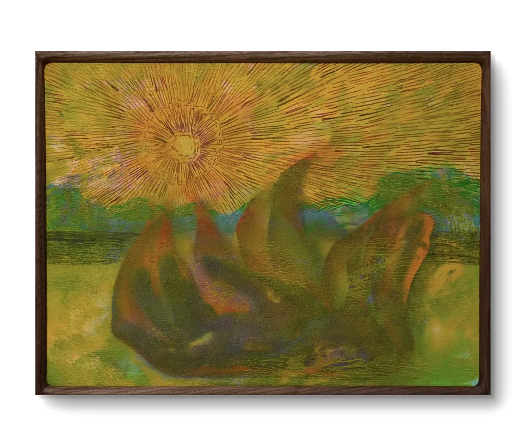 immagine per Xuanru Wang. The Impossible Hand II, 2025. Oil and wax on wood. Cm 40,5x30,5 II