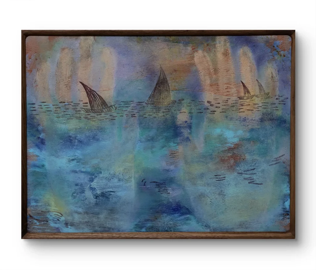 immagine per Xuanru Wang. The Impossible Hand II, 2025. Oil and wax on wood. Cm 40,5x30,5 III