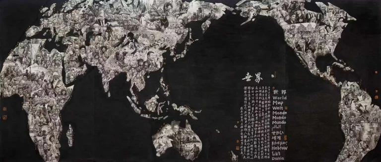 immagine per Feng Yuan, The World, 2022 - inchiostro e colore su carta