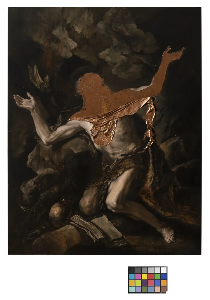 immagine per Nicola Samorì, Il sangue dei Santi (Paolo), 2023, olio su rame, 180 x 141 cm