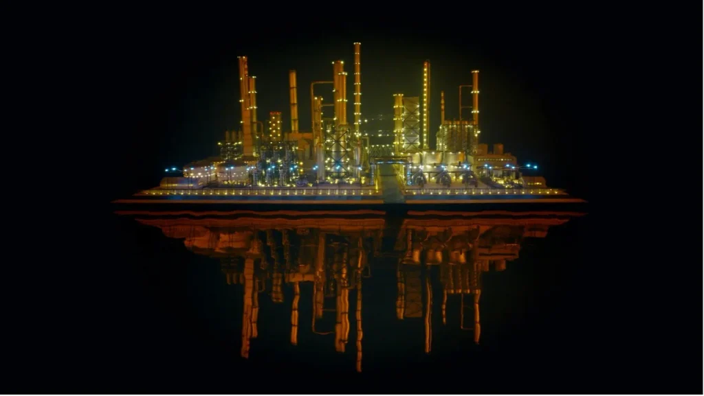 immagine per Monira Al Qadiri, Crude eye (immagine fissa dal video), 2022. Photo courtesy Kiasma Museum Helsinki