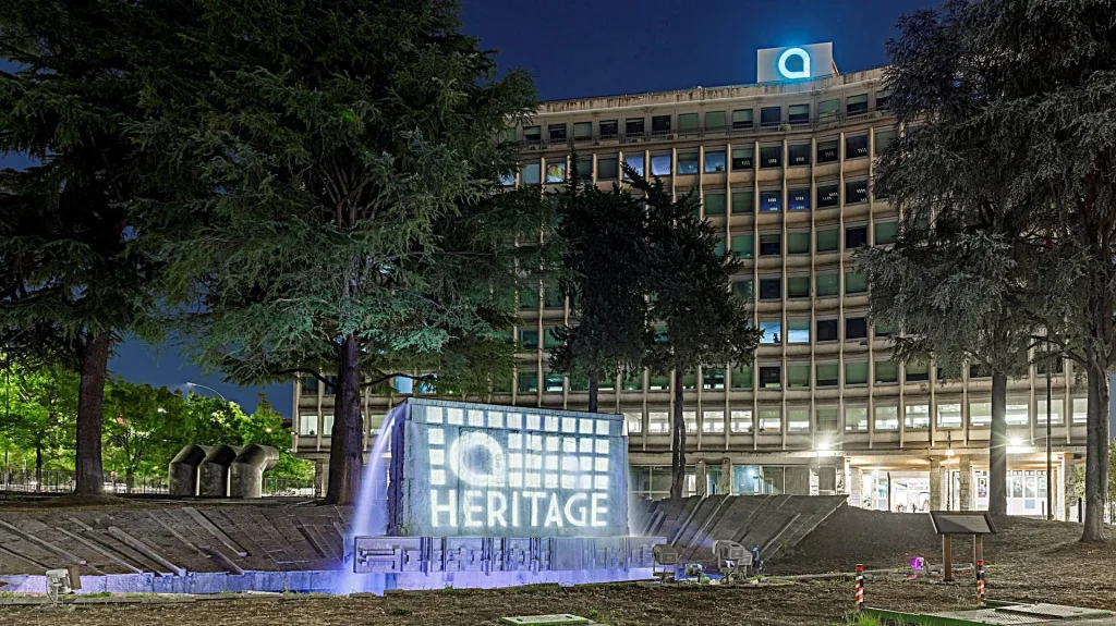 immagine per Palazzo Acea - esterno - illuminazione notturna - sito web Museimpresa