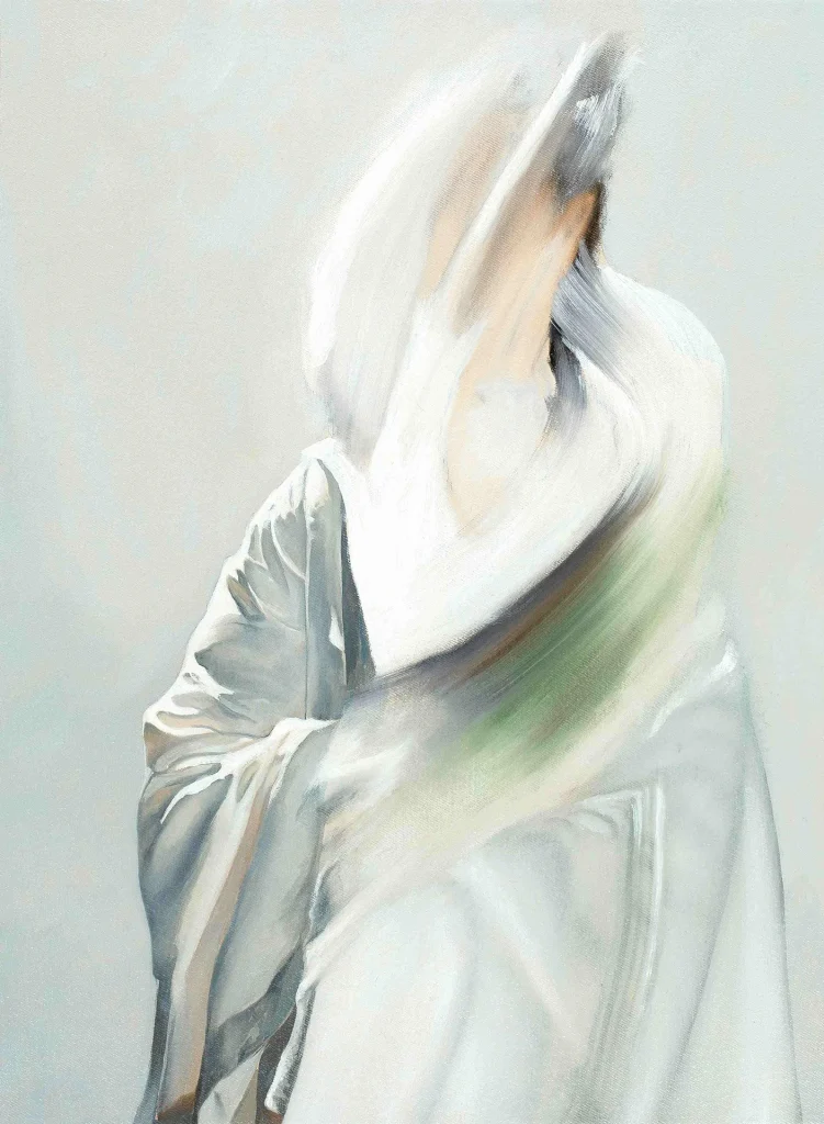 immagine per Thomas Riess gleichzeitiges Bewegen und nicht-bewegen 2025 oil on canvas 38x60cm