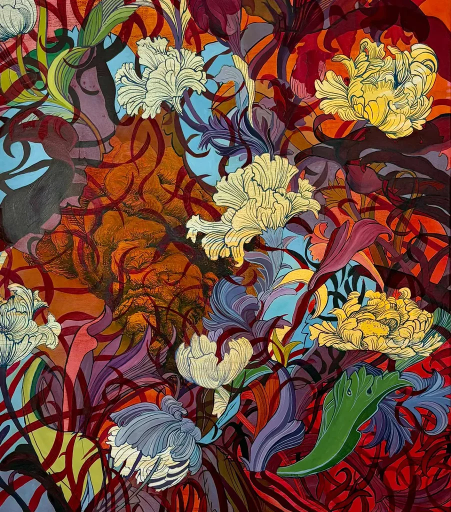 immagine per Georgina Spengler, "Middlemist", 2025, olio su lino, 80 x 70 cm