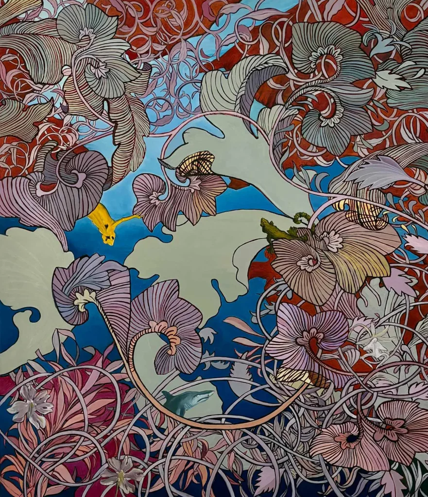 immagine per Georgina Spengler, "Yellow Poison", 2025, olio su lino, 90 x 80 cm 