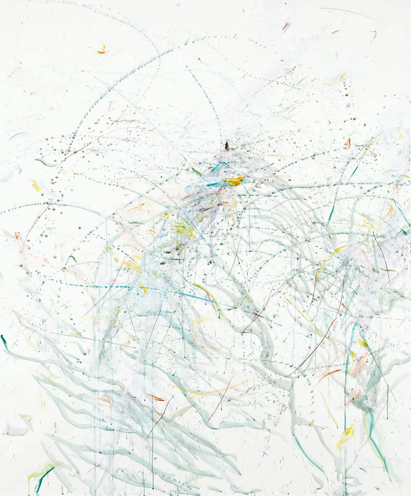 immagine per Rebecca Horn - The nine stations of light (Le nove stazioni di luce), 2009 acrilico, matita e matita colorata su carta 182 x 150 cm 207 x 175 cm (cornice)