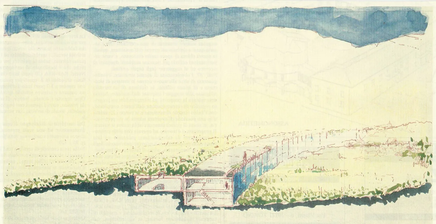 immagine per Architetture olivettiane in mostra all'Asilo Garbagnati - Unità Residenziale Ovest di Gabetti e Isola, denominata Talponia. Schizzo di studio