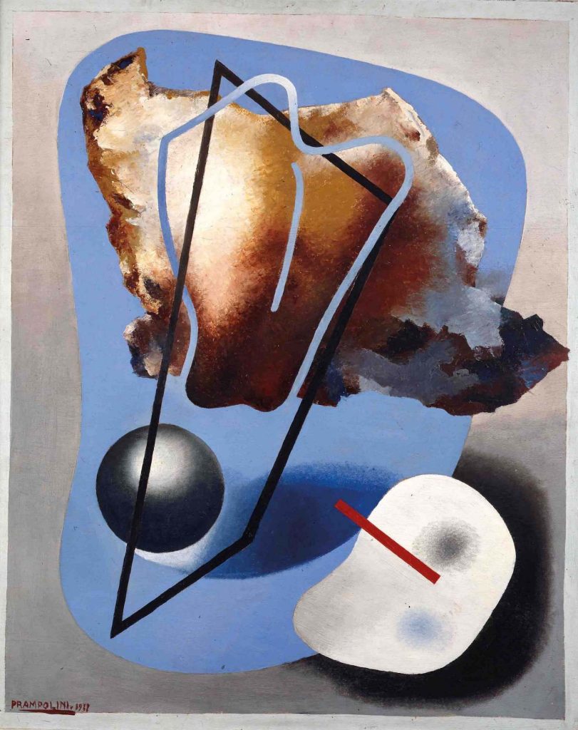 immagine per Enrico Prampolini Forme oJene7ospazo,1932 Oliosìavola 100x 80 cm Collezione Giancarlo e Danna Olpiati, Lupano