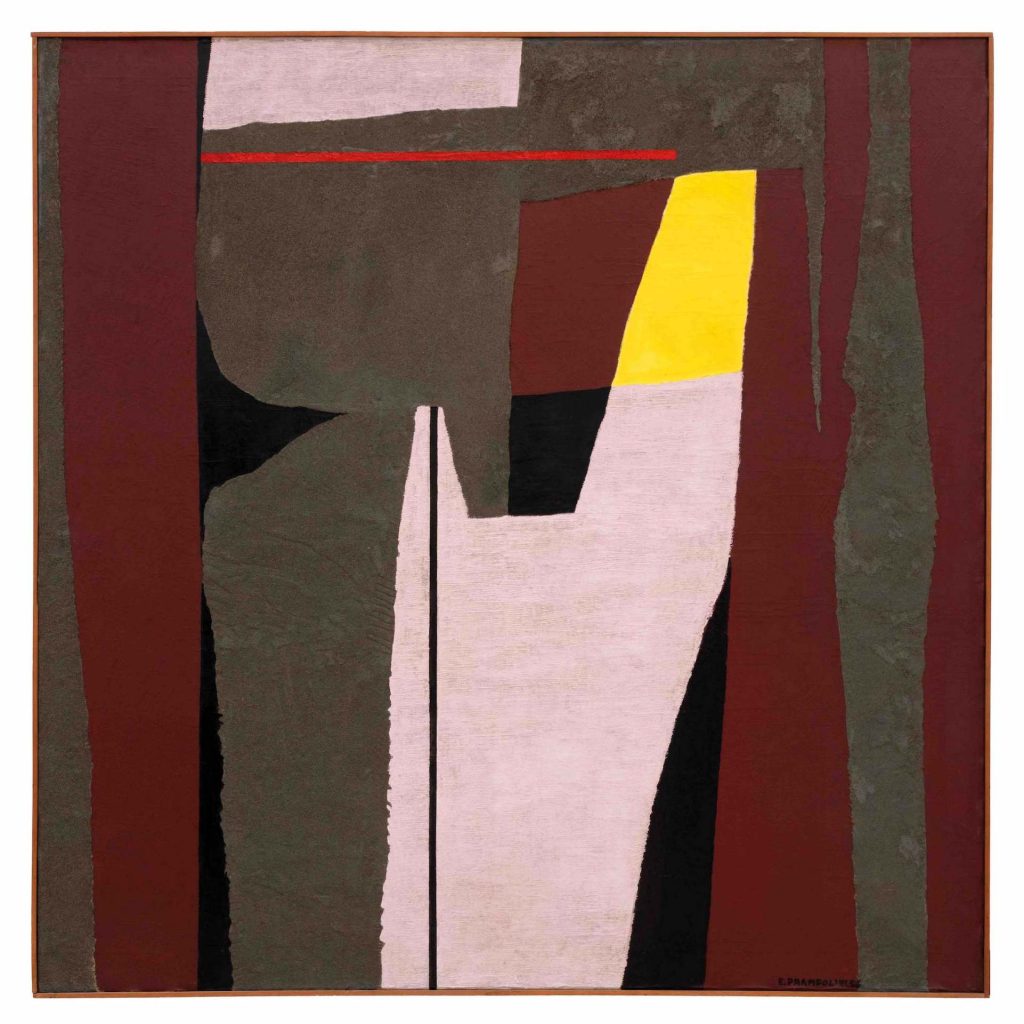 immagine per Enrico Prampolini Tensioni astratte, 1954 Olio, sabbia su tela 200.5 x 201 cm Mart, Museo di arte moderna e contemporanea di Trento e Rovereto Collezione VAF-Stiftung Foto: (ç) Archivio Fotografico e Mediateca Mart