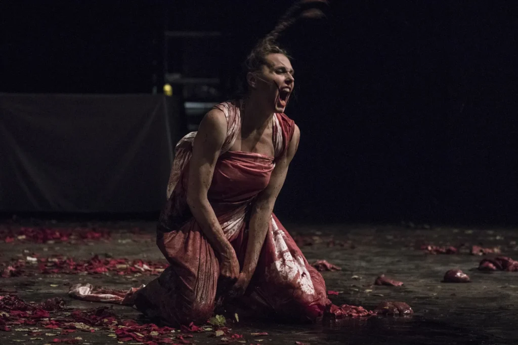 immagine per Una scena di Troubleyn/Jan Fabre, Mount Olympus. To glorify the cult of tragedy. A 24-hour performance (https://www.troubleyn.be/eng/performances/mount-olympus) ©Jelena Janković