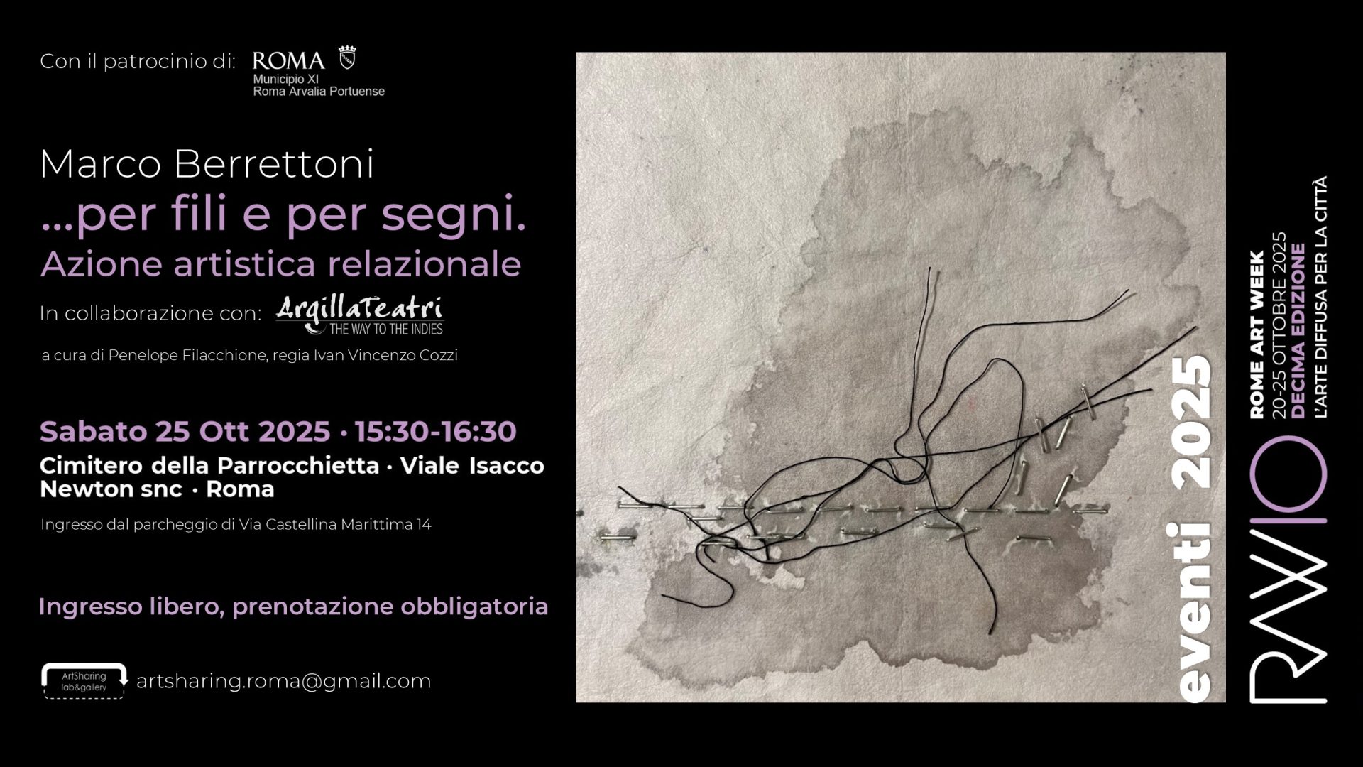 immagine per Marco Berrettoni: …per fili e per segni. Azione artistica relazionale
