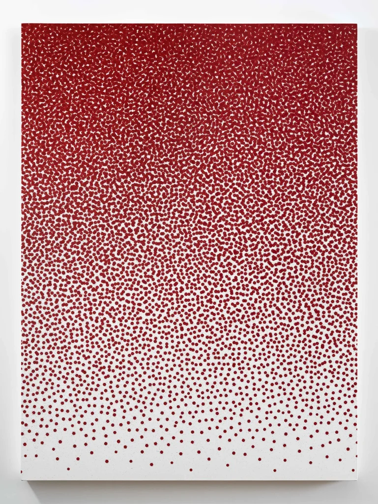 immagine per Untitled (Not Enough Blood), 2013 Ink and gesso on canvas, 201 × 147.5 × 7 cm Courtesy of the artist and MASSIMODECARLO Photo: Robert Glowacki