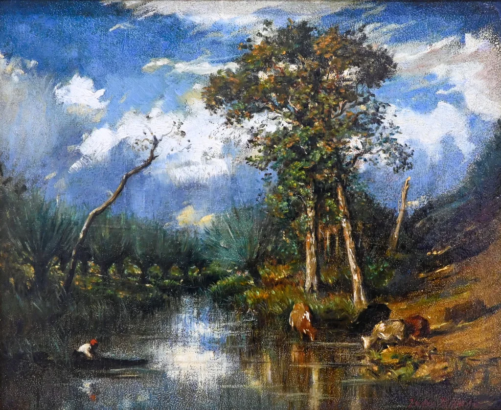 immagine per JULES-DUPRÉ Paysage avec des vaches s’abreuvant
