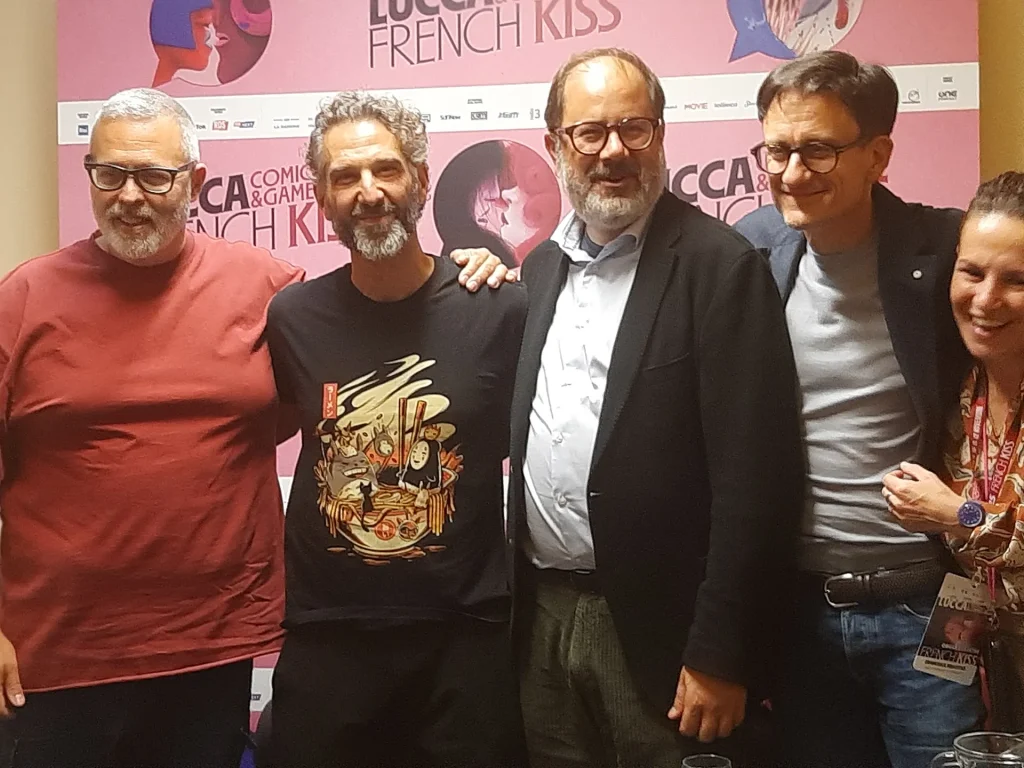 immagine per Presentazione stampa del film I Love LC&G. Da sinistra Frankie Hi-NRG e il regista Manlio Castagna. ph Stefania Piu
