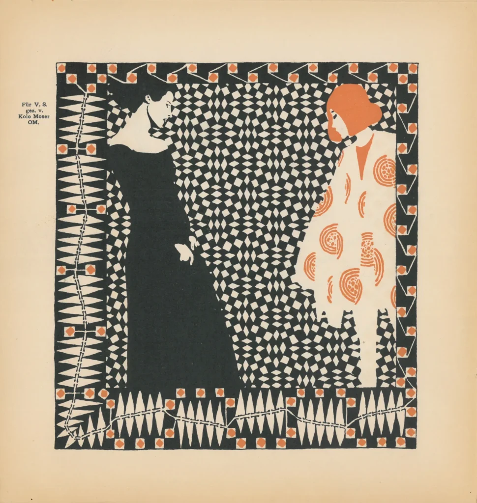 immagine per Koloman Moser, Annuncio di primavera, illustrazione per la omonima poesia di Rainer Maria Rilke, in «Ver Sacrum», anno 4, n. 21, 1901. Collezione Biancardi, Milano.