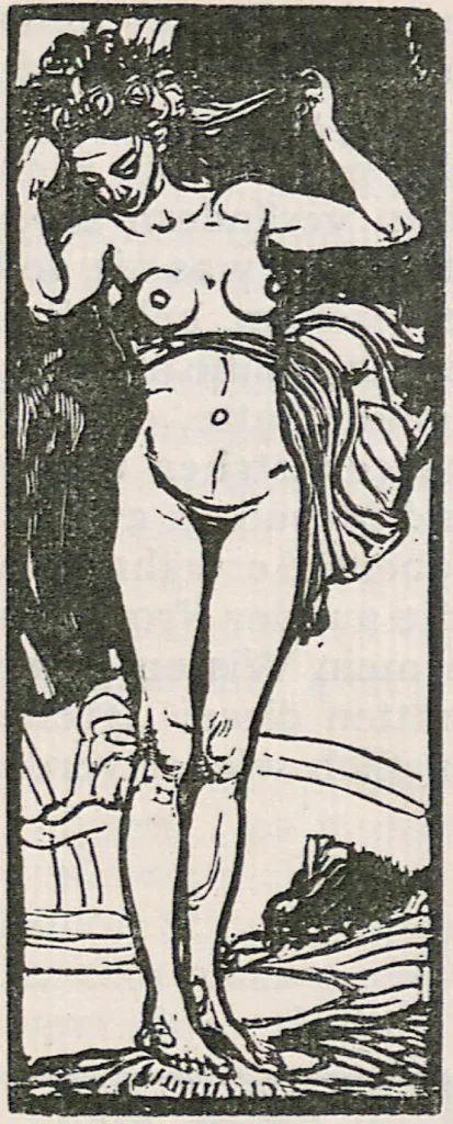 immagine per Rudolf Jettmar, Autunno, xilografia per la copertina di «Ver Sacrum», anno 6, n. 14, 1903. Collezione priva, Padova.