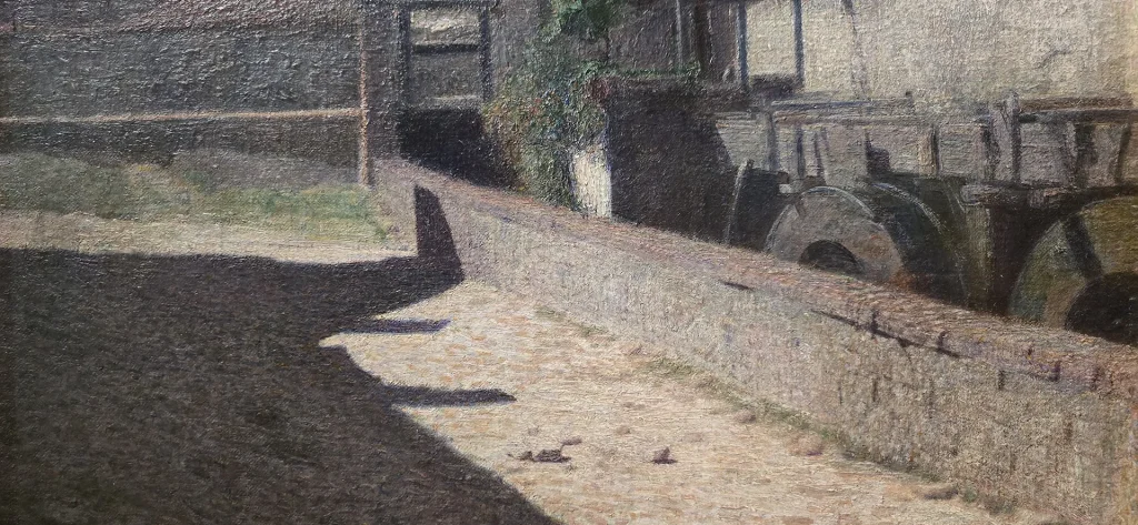 immagine per Giuseppe Pellizza da Volpedo, Vecchio mulino a Volpedo, part., 1903, olio su tela, 44,5 x 64 cm, collezione privata, Courtesy Gallerie Maspes, Milano.