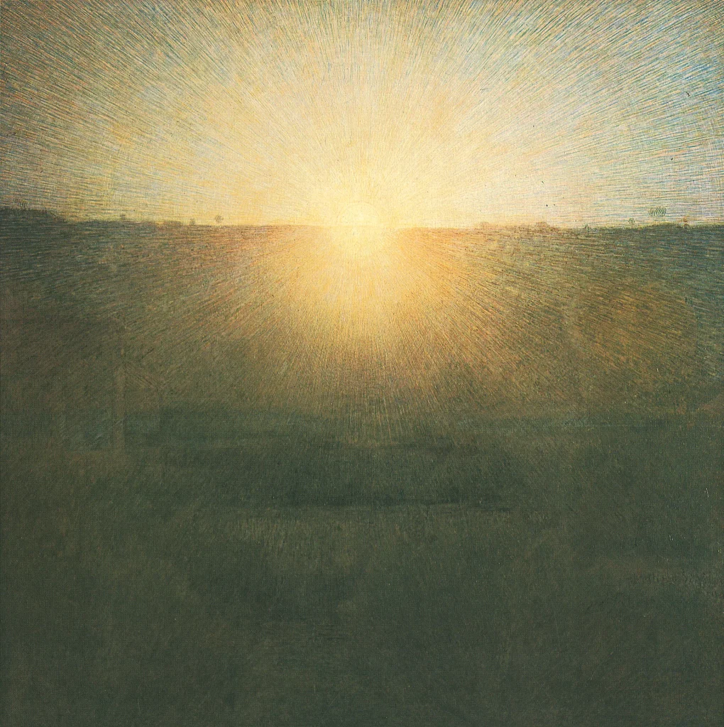 immagine per Giuseppe Pellizza da Volpedo, Il sole, 1904, olio su tela, 154,6 x 154,6 cm, Roma, Galleria Nazionale d’Arte Moderna e Contemporanea.