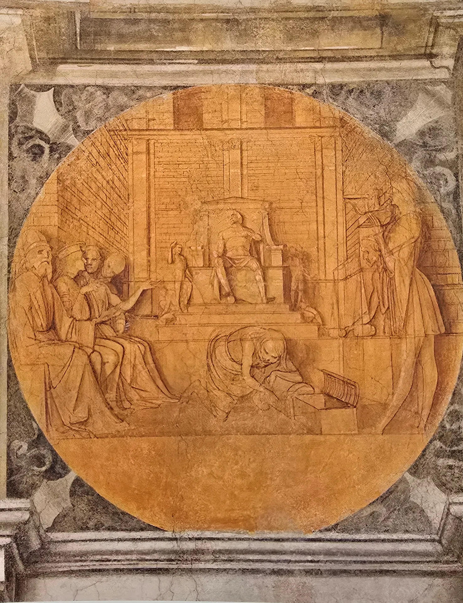 immagine per Fig. 9. Bartolomeo Suardi, detto il Bramantino, Medaglione ai piedi dell’Argo, 1490 circa, affresco, 560 x 400 cm, Milano, Castello Sforzesco, sala del Tesoro