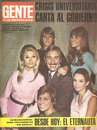immagine per La copertina del 29 maggio 1969 del settimanale argentino Gente. Su questo numero fu pubblicata la prima puntata della nuova versione dell'Eternauta
