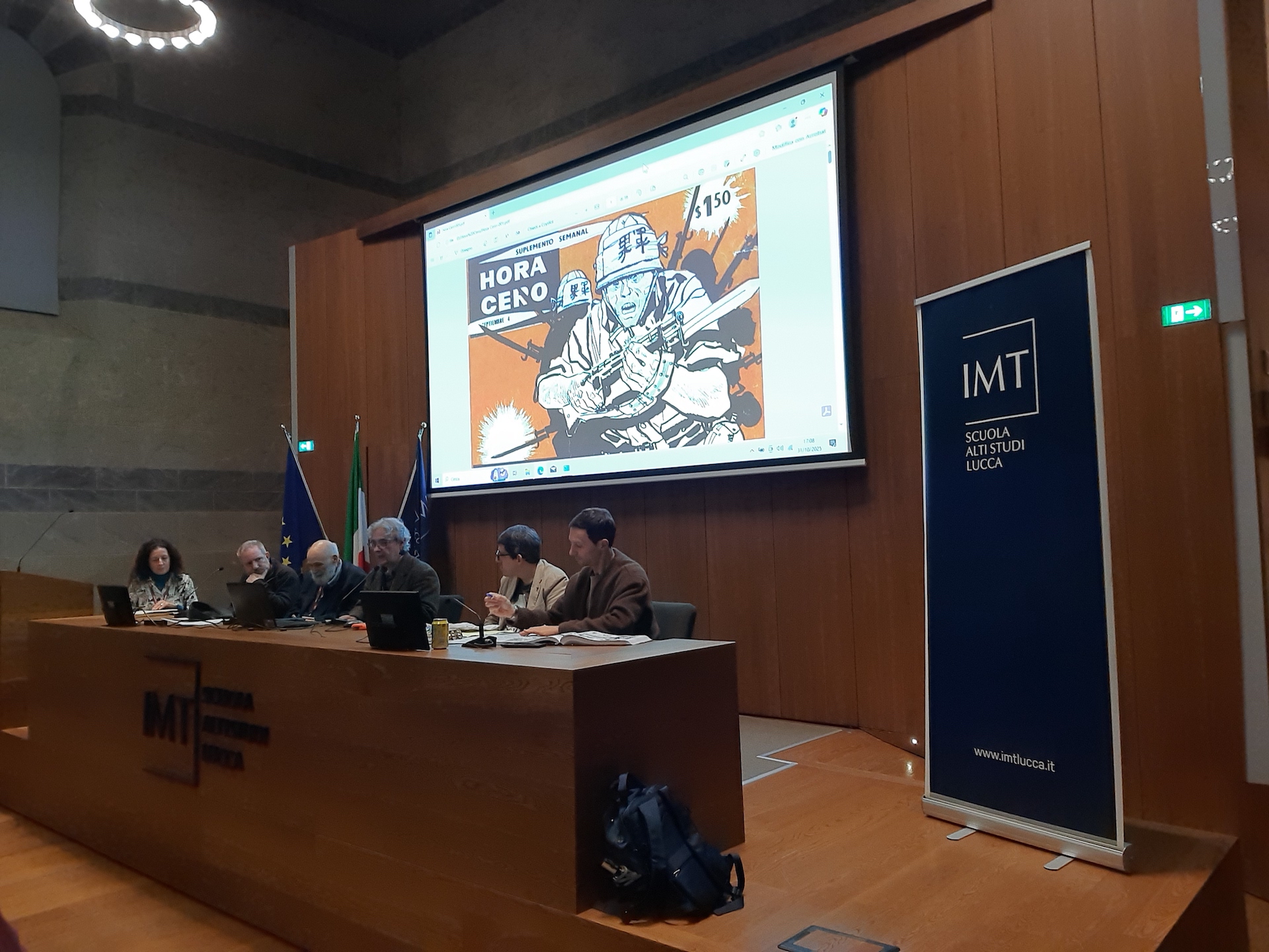immagine per Conferenza al Lucca Comics & Games: Nona Arte e dittature, da L'Eternauta a oggi. Sono intervenuti Pier Luigi Gaspa, Oscar Grillo, Ariel Olivetti, Giuseppe Martinico e Filippo Fontanelli. ph. L. Martusciello