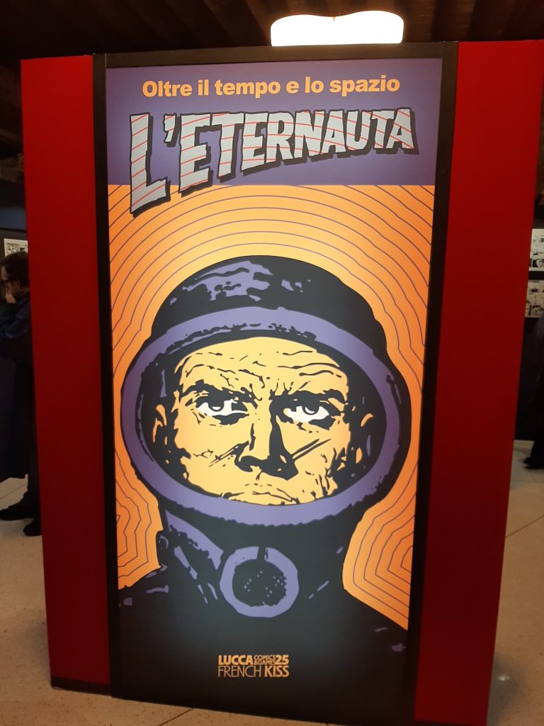 immagine per Particolare della locandina della mostra L'Eternauta. Oltre lo spazio e il tempo al Lucca Games & Comics 2025