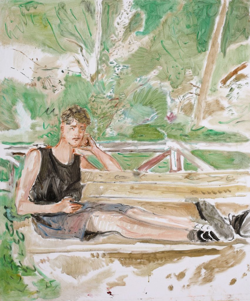 immagine per New Entry Gallery -Giulio Catelli, Lorenzo alla selva di S. Francesco, 2023 -olio su tela, cm120x100
