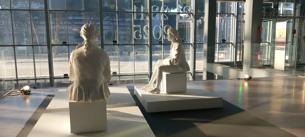 immagine per Opera di Giulio Paolini, Tre per tre.... - allestimento Roma Arte in Nuvola 2025 -ph. Barbara Martusciello