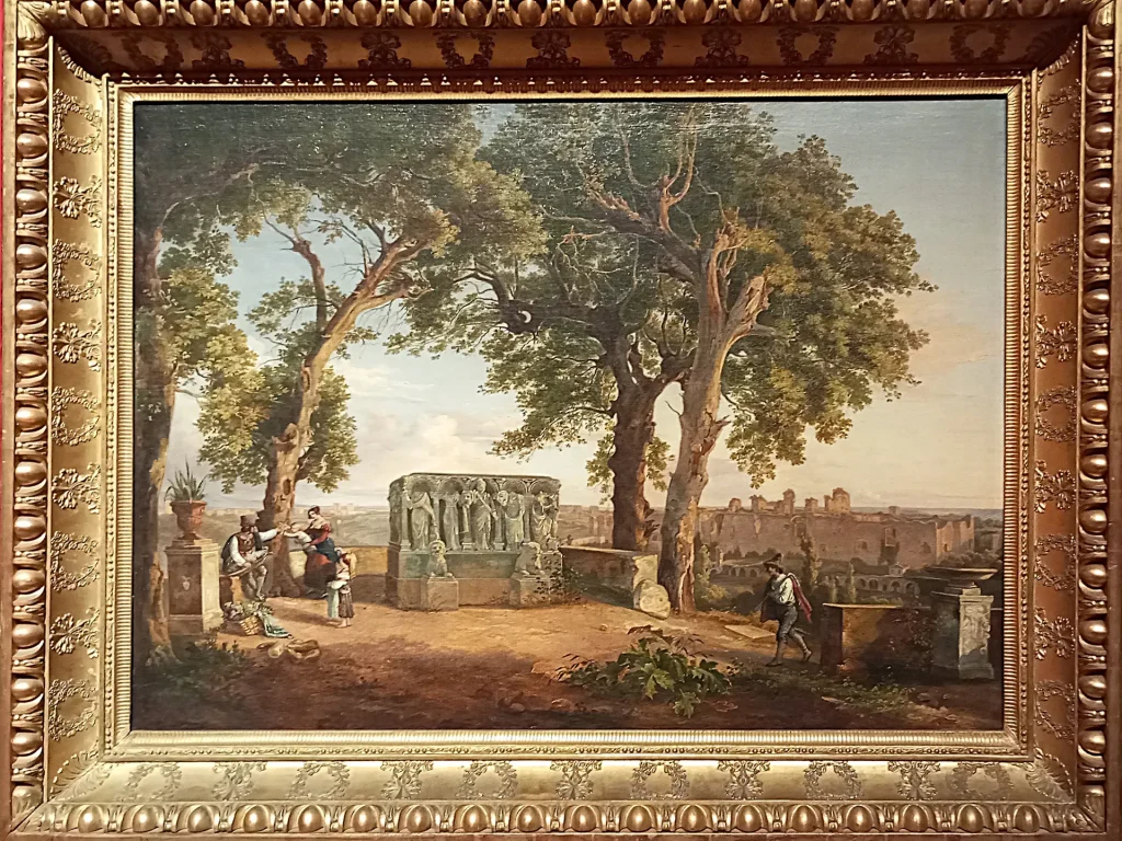 immagine per 06. John Newbolt. Veduta delle Terme di Caracalla con il sarcofago delle Muse da Villa Mattei -1840 Roma - Museo Mario Praz