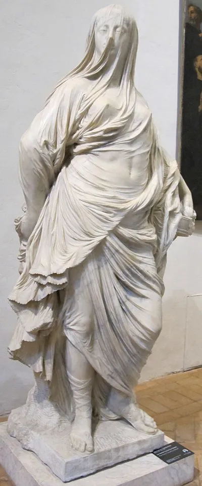 immagine per 15.Antonio Corradini, La velata (vestale Tuccia), 1743, marmo, cm 230, Roma, Galleria Nazionale d’Arte Antica in Palazzo Barberini, Inv: 2257. © https://barberinicorsini.org/opera/la-velata-vestale-tuccia/