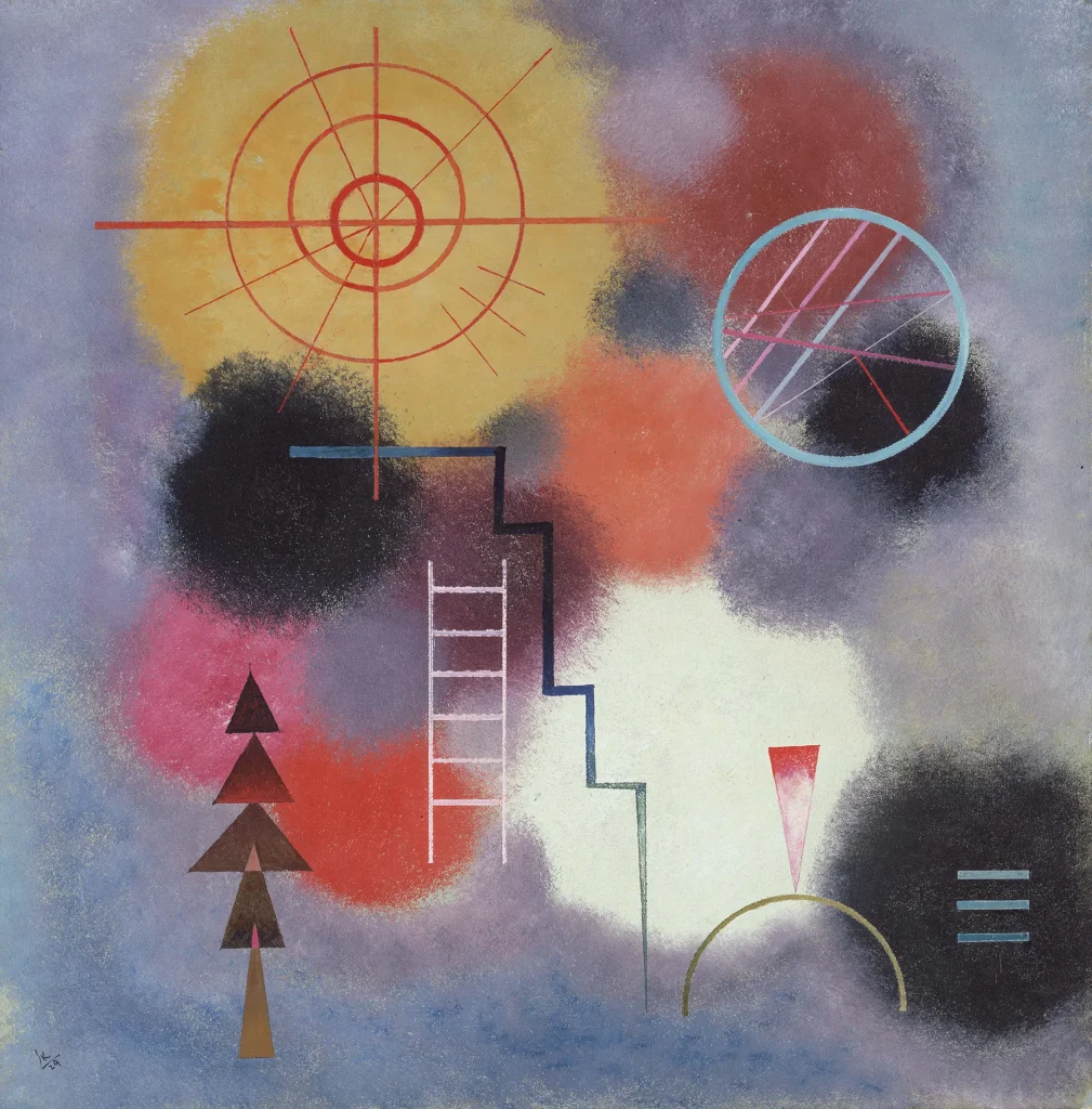 immagine per Wassily Kandinsky Leiterform (auf Flecken), 1929 Oil on cardboard Dimensions: 48.5 x 48.5 cm Dimensions (frame): 62 x 62 x 3.5 cm KV 1182 Creditline: Kunst Museum Winterthur, Legat Dr. Emil und Clara Friedrich-Jezler, 1973 Foto: Hans Humm, Zürich
