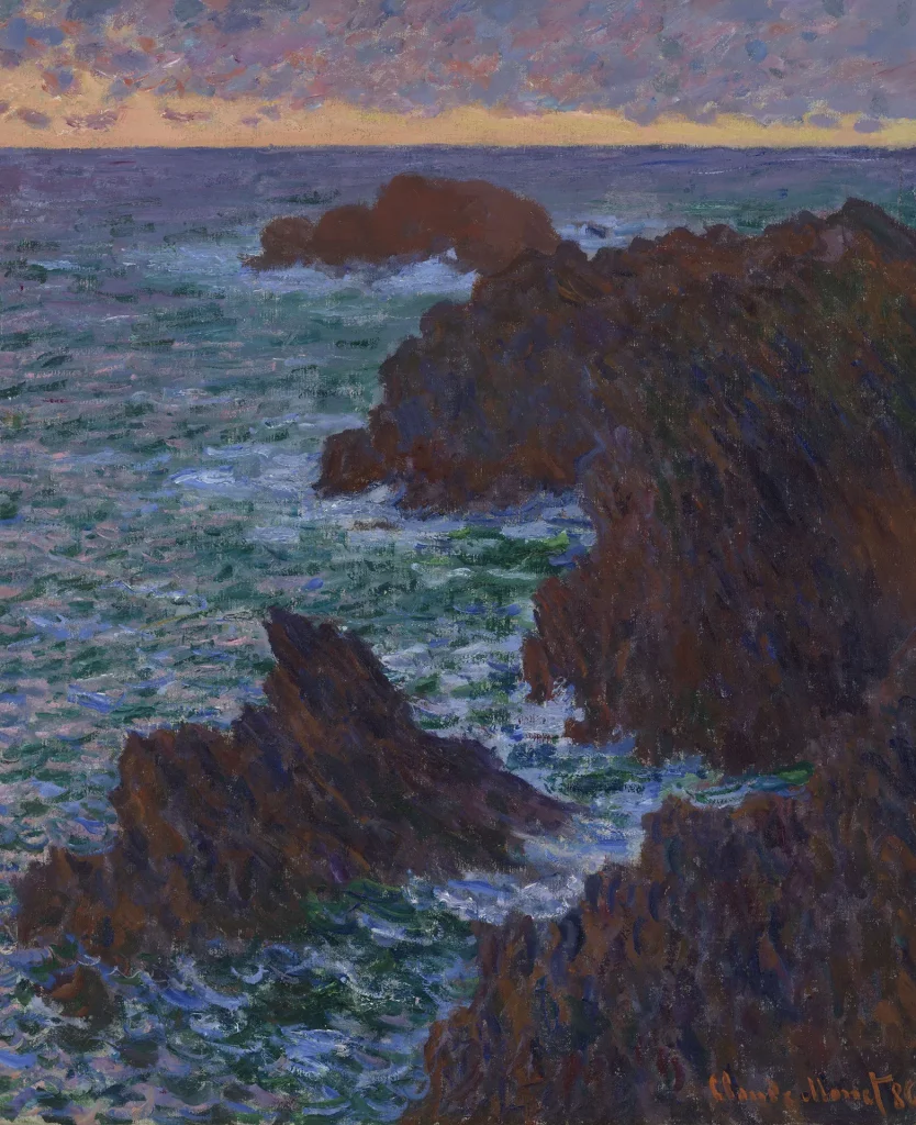 immagine per Claude Monet Belle-île, Coucher du soleil, 1886 Oil on canvas Dimensions: 73.3 x 60.5 cm G.2023.13 Creditline: Eigentum der Schweizerischen Eidgenossenschaft, Bundesamt für Kultur, Bern Foto: SIK-ISEA, Zürich (Martin Stollenwerk)
