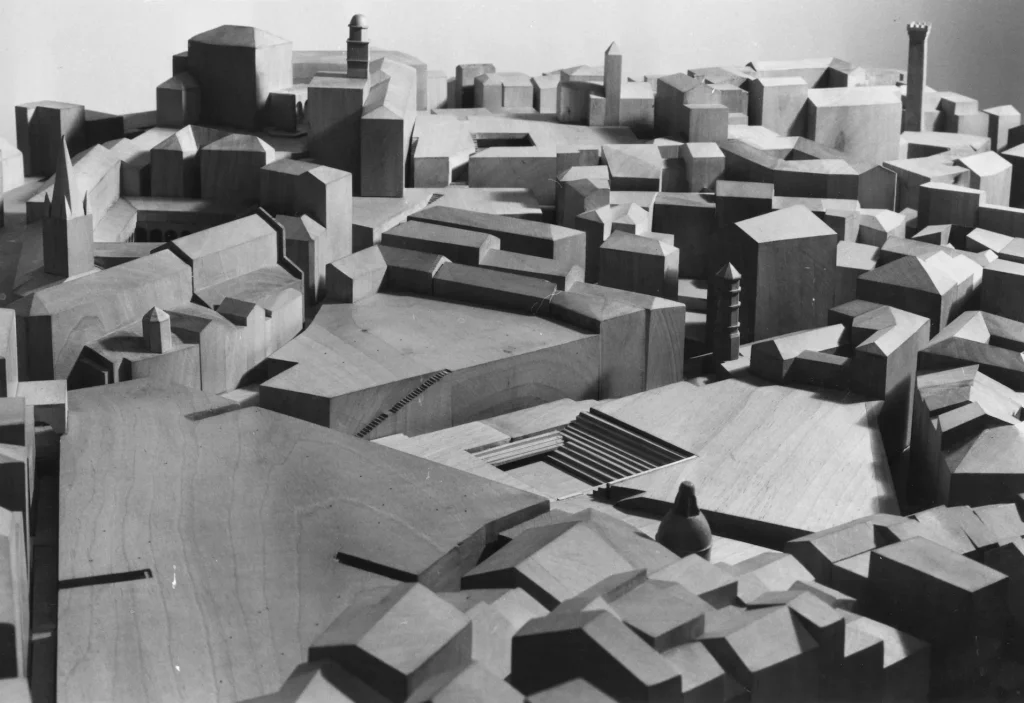 immagine per Piano Particolareggiato di San Donato e San Silvestro 1969-1976, plastico, Genova Courtesy Archivio Storico Gardella