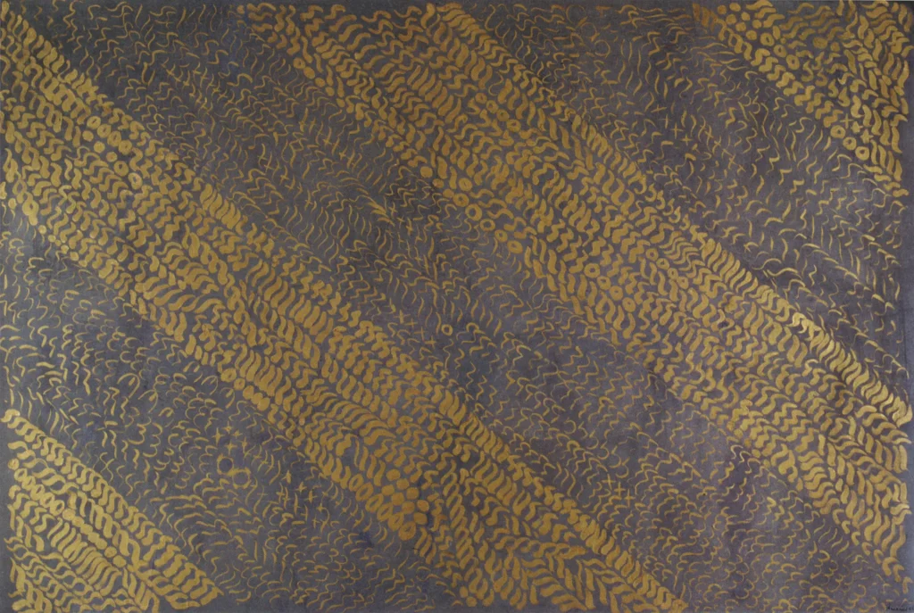 immagine per Grigio scuro oro, 1964 tempera alla caseina su tela, 190 x 300 cm