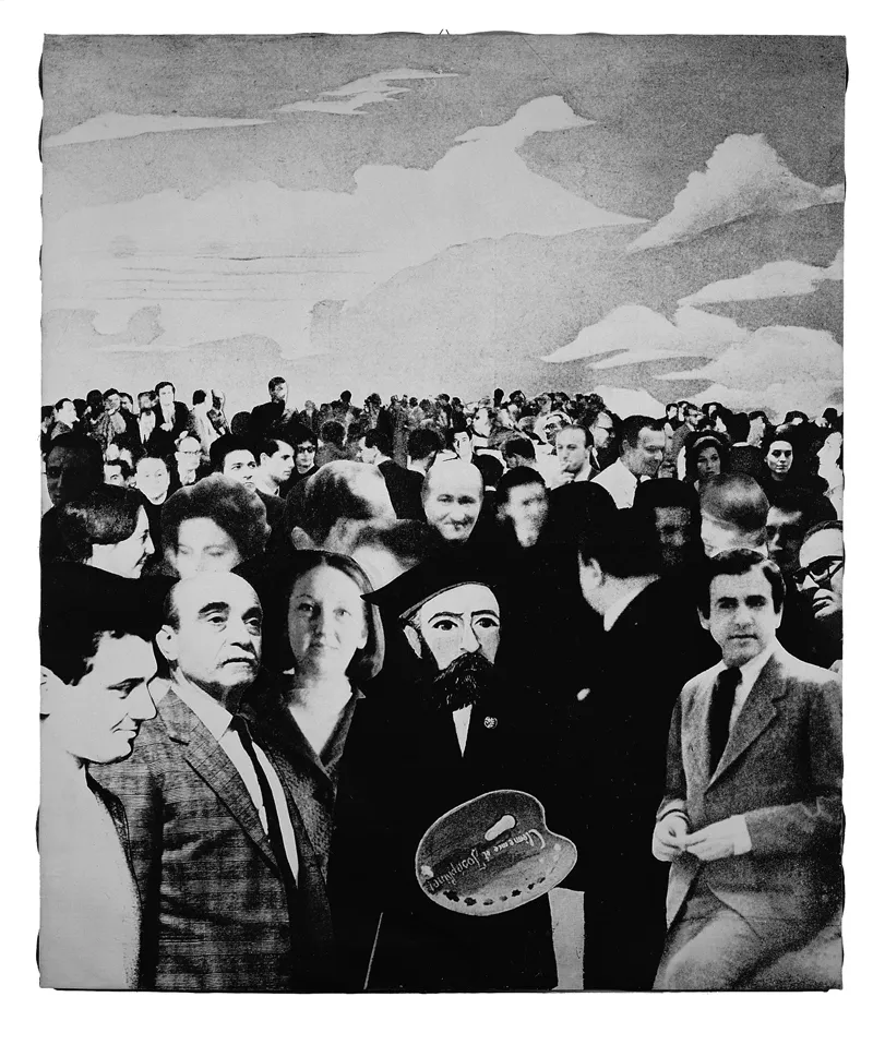immagine per Giulio Paolini, Autoritratto (con il Doganiere), 1968, fotografia su tela emulsionata, 121 x 126 cm, The George Economou Collection, Atene @Fondazione Paolini