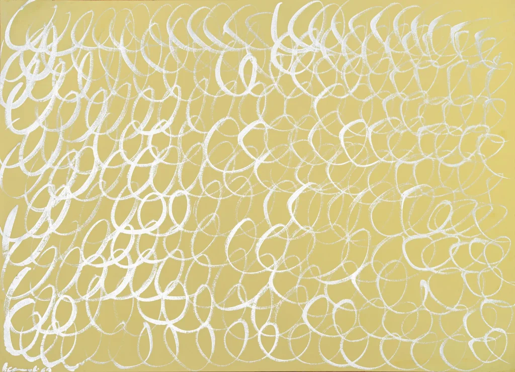 immagine per Carla Accardi Gialloargento (Matassa), 1965 ca. tempera su carta 50 x 70 cm Roma, collezione dell’artista archivio n. 214