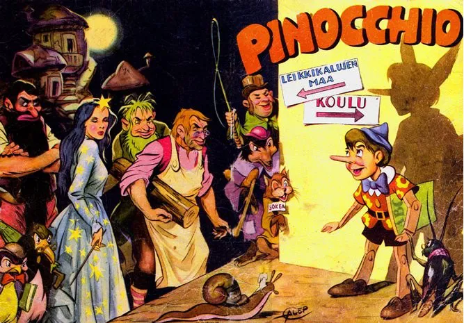 immagine per IMMAGINE 5: edizione Finlandese dell'album di Pinocchio, illustrato da Galep
