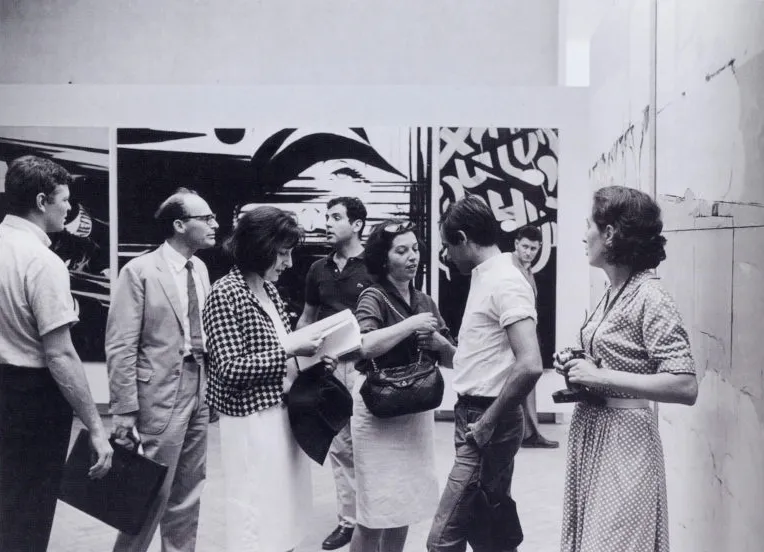 immagine per Ugo Mulas, Franco Angeli, Maurizio Calvesi, Titina Maselli, Tano Festa, Mario Schifano, Giosetta Fioroni alla Biennale di Venezia del 1964 © Archivio Ugo Mulas / © Eredi Mulas