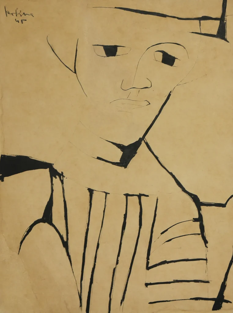 immagine per Carol Rama, S.T. (Autoritratto), 1948, china su carta, 37,8x29,2