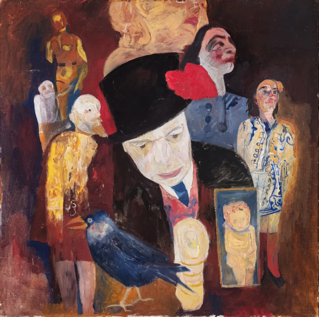 immagine per Mario Lattes, Autoritratto, 1990, olio su tela 70x70 cm